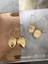Gold Plated Heart Locket Hoops