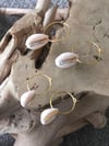 Handmade Rhinestone Shell Hoops