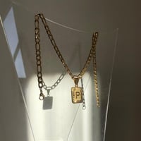 Image 1 of 6mm Chunky Chain with Gold Letter Necklace