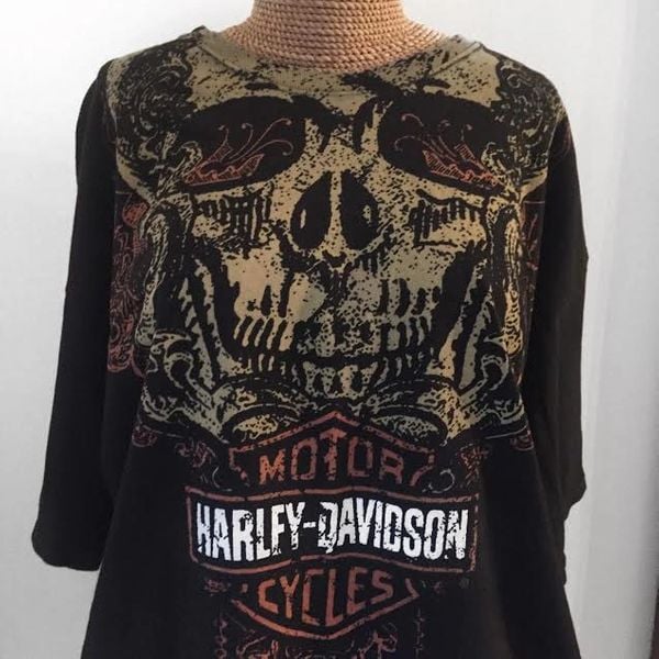 harley davidson skull t shirt