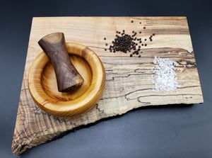 Image of Osage Orange (Hedge) and Walnut Mortar and Pestle