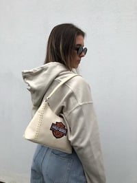Image 2 of Beige Double Harley Davidson Patch Hoodie