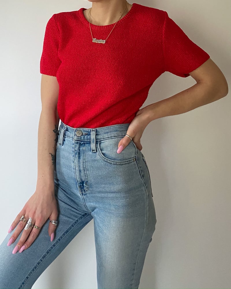 Image of Vintage Red Sasson Top 