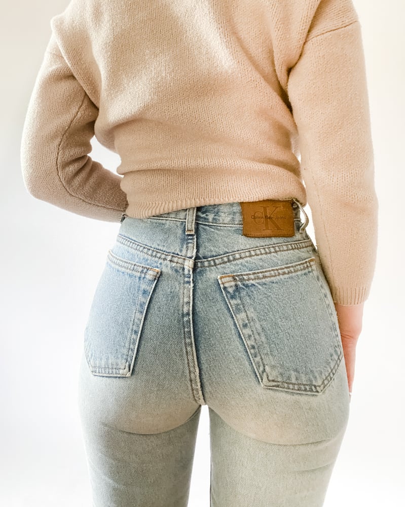 90 s Calvin Klein Straight Leg High Rise Jeans Elaine 1934 Vintage