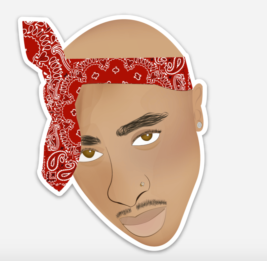 Image of Tupac sticker