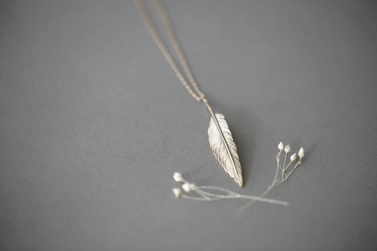 Image of quill necklace (in silver or 9ct gold)