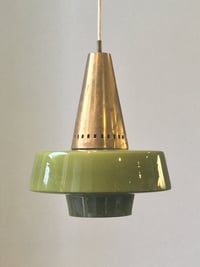 Image 1 of Brass & Glass Pendant Light by Stilnovo (Labelled)