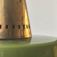 Image 2 of Brass & Glass Pendant Light by Stilnovo (Labelled)