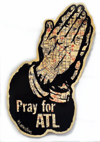 Pray For ATL Map Print On Wood