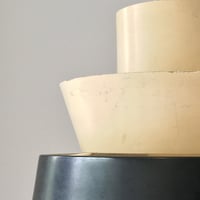 Image 2 of Pendant Light of Black and Off-White Metal by Stilnovo Italy (Labelled)