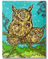 Owls print on wood Image 2