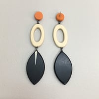 Image 2 of resin long drop leaf earrings