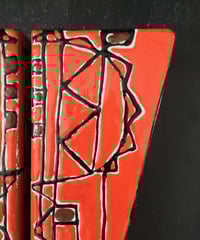 Image 3 of Push-Pull Door Handles in Red Enamel, attr Siva Poggibonsi, Italy