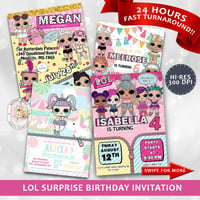 LOL surprise birthday invitation printable, printable lol surprise doll birthday invitation