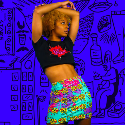 Image of Trippy Paint Palette Mini Skirt