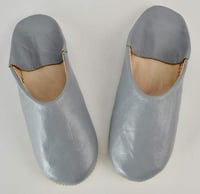 Image 1 of GREY LEATHER BABOUCHE