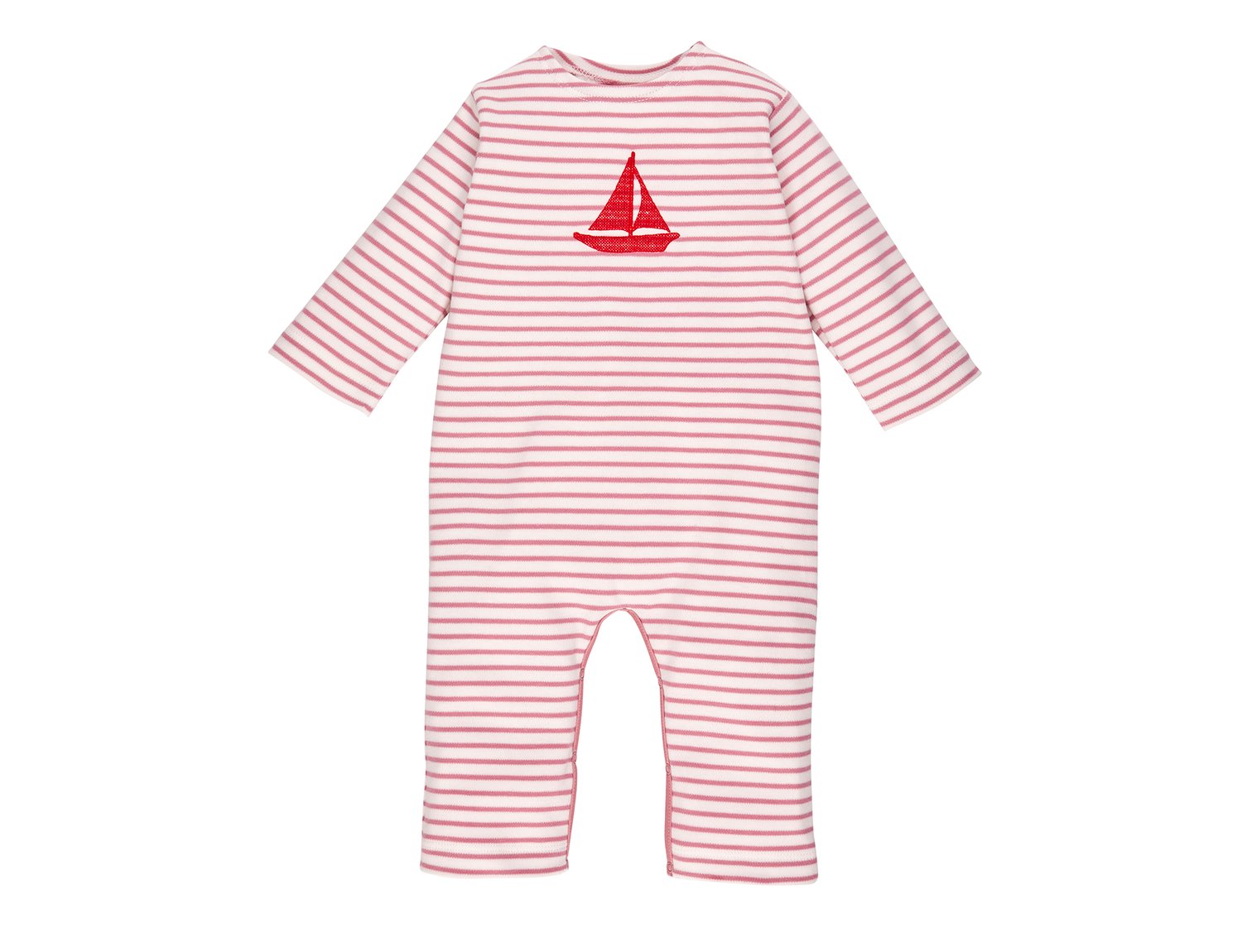 Image of Sweat - Anzug rosa gestreifte  mit gesticktem Boot Art.215237 (A)