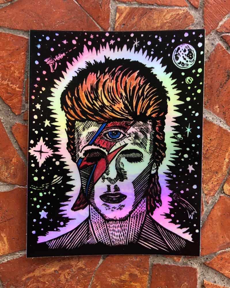 Image of Holographic Bowie stickers