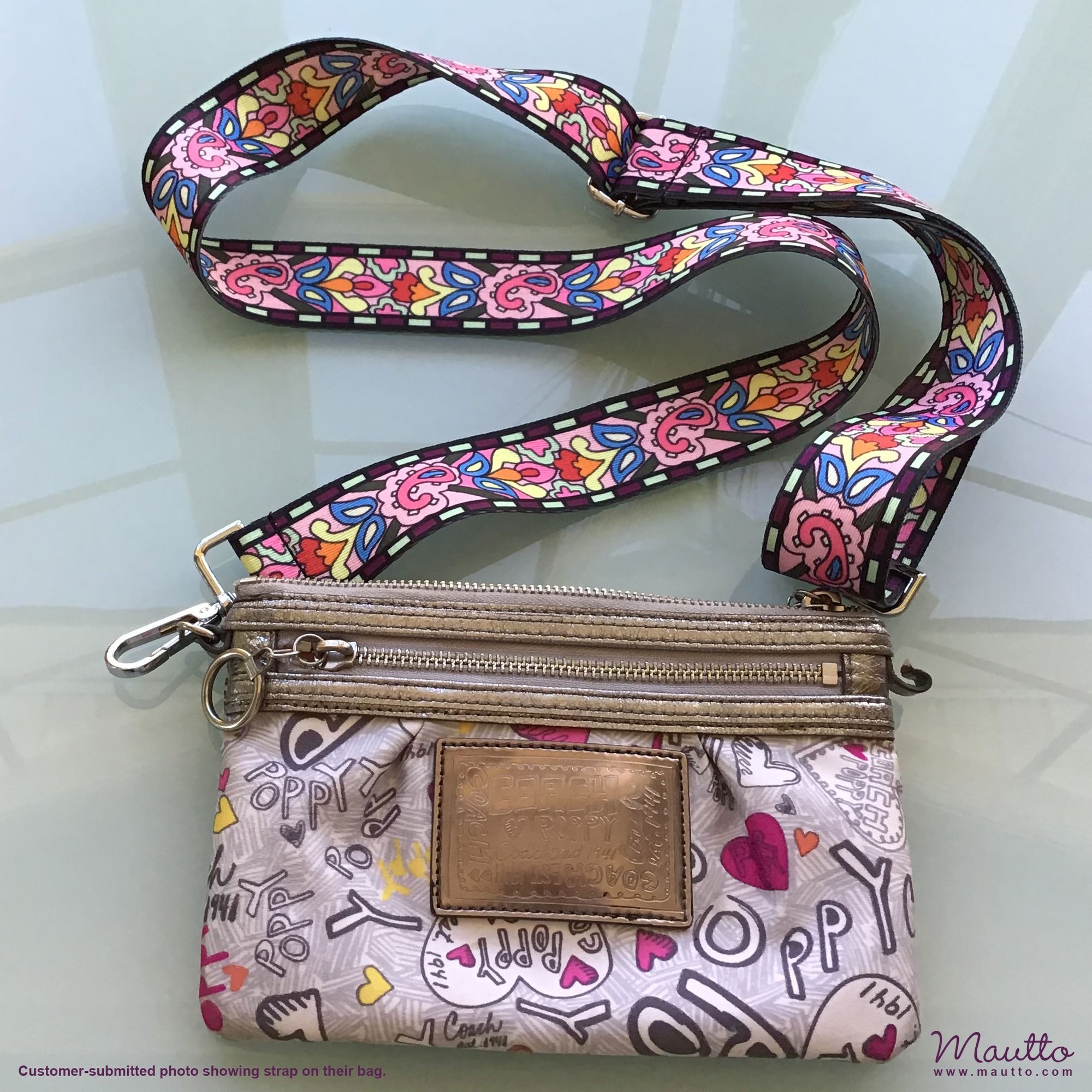 Psychedelic Retro Strap for Handbags - Abstract Stained Glass Design ...
