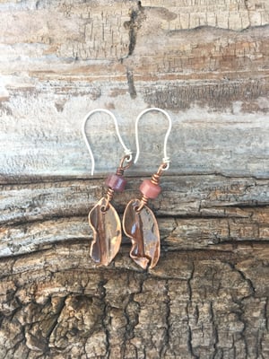 Image of Small Copper Leaf Earring 
