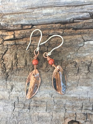 Image of Small Copper Leaf Earring 