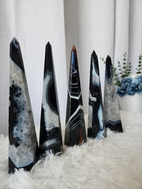 Image 2 of 8" Sardonyx Crystal Towers | White | Red - 5 Styles