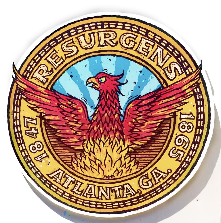 Resurgens Atlanta seal wall art on white