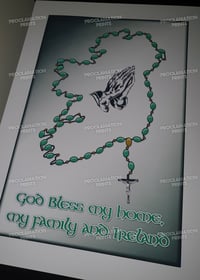 Image 1 of Rosary Beads Map Of Ireland A3 Print.