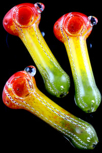 Rasta Frit Glass Pipe