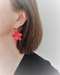 Image 2 of Boucles d'oreille SAKURA - Rose fuchsia