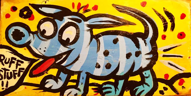 "Ruff stuff" original painting on wood! Image 2