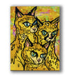 New! "Los Tres Gatos" print on wood