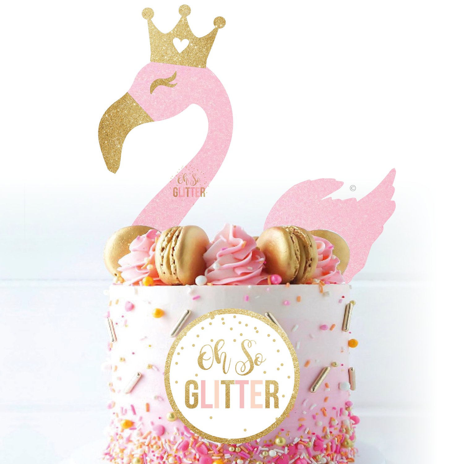 Image of Flamingo Cake Topper Kit