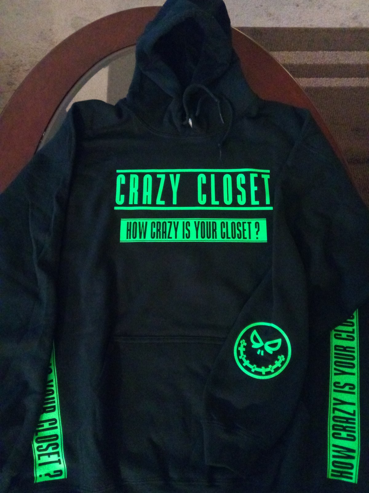 neon green and black hoodie