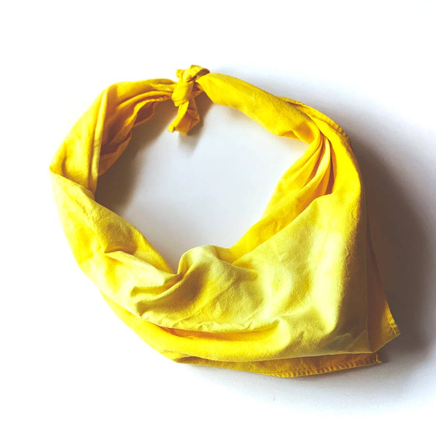 Image of Hand Dyed Yellow Bandana