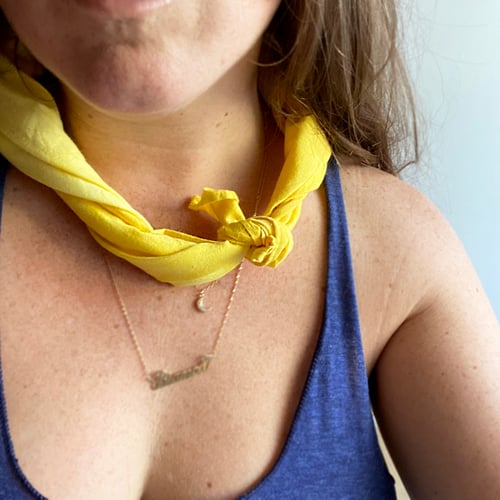 Image of Hand Dyed Yellow Bandana