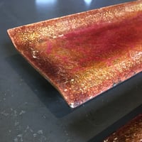 Image 3 of Italian Enamel Door Handles in Pink Burnt-Orange & Gold Tones