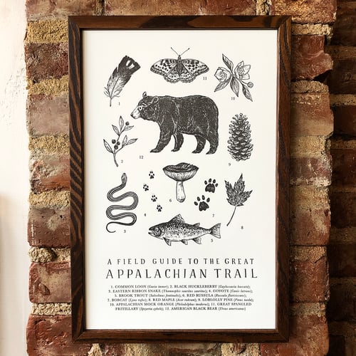 Image of Appalachian Trail Field Guide Letterpress Print by The Wild Wander