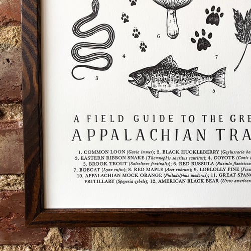 Image of Appalachian Trail Field Guide Letterpress Print by The Wild Wander