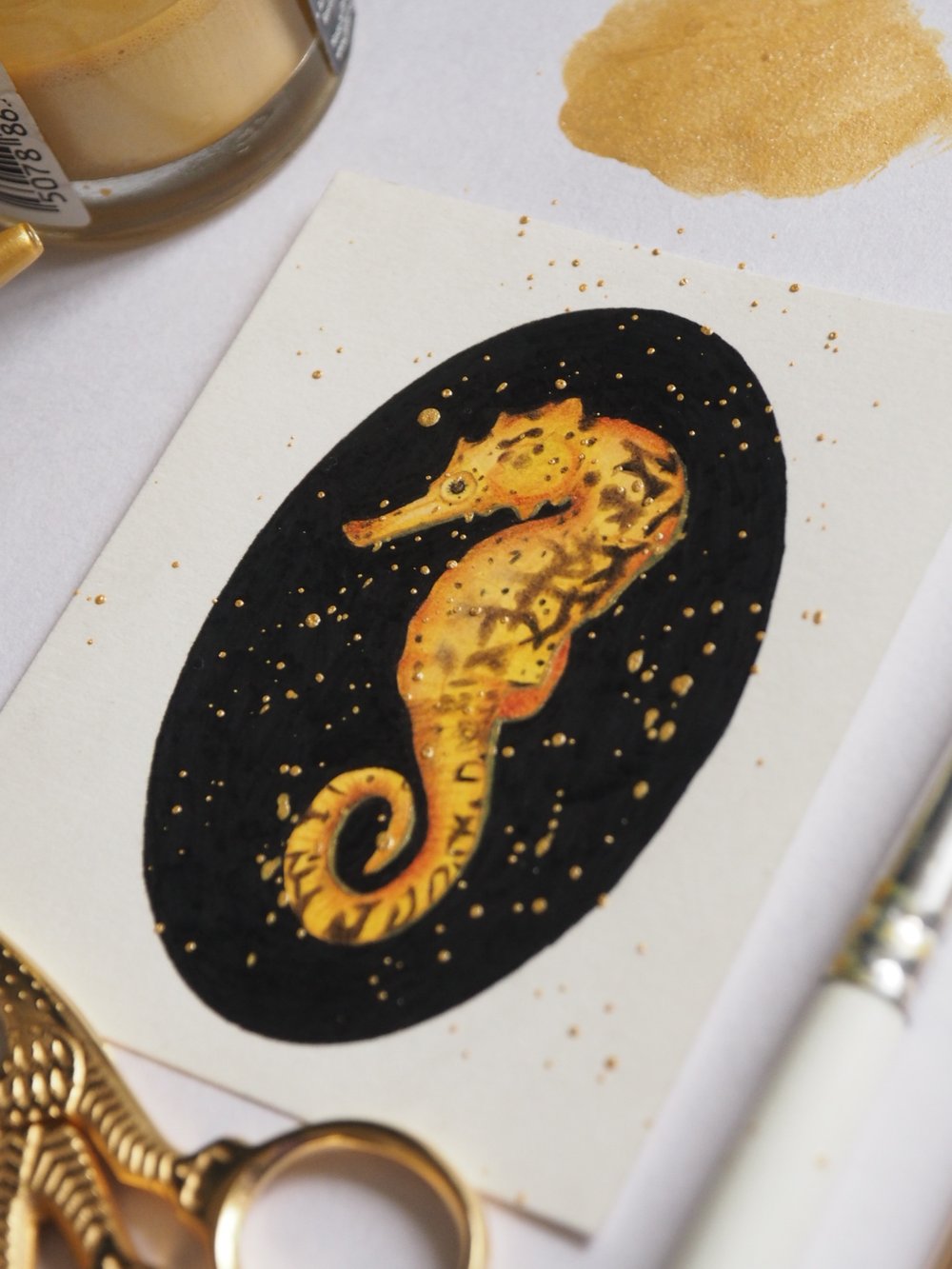 Image of Original Framed Artwork Miniature Seahorse