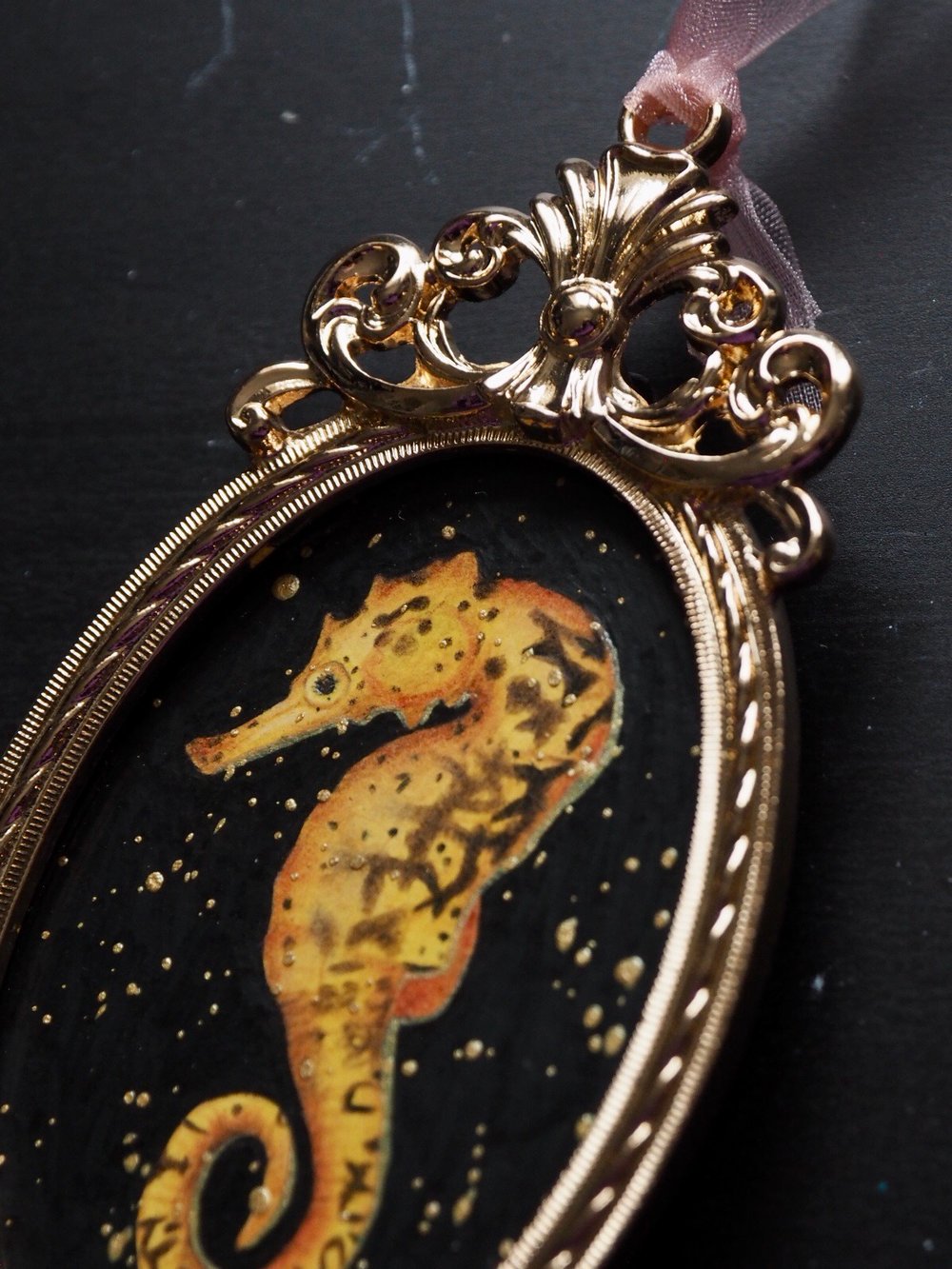 Image of Original Framed Artwork Miniature Seahorse 