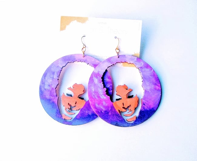💜Watercolor Prince Tribute Earrings💜