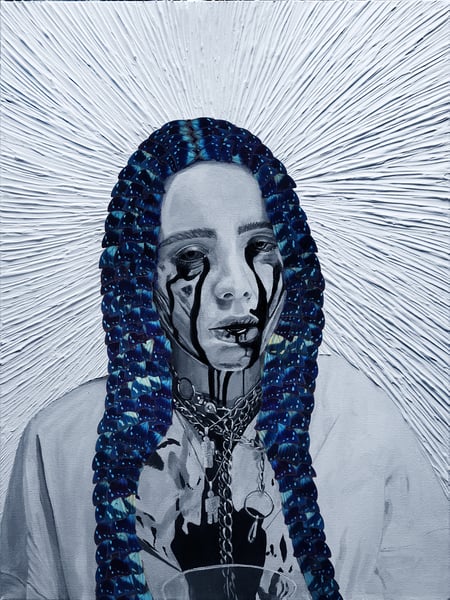 Image of Billie Eilish made of butterflies