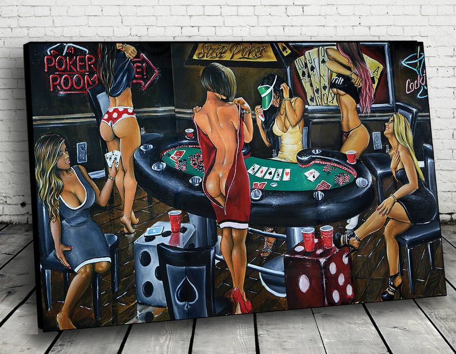 Image of Strip Poker Full by Jeremy Worst #poker #sexy #mancave #gameroom #wallart