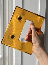 Image 1 of Pair of Vintage Glass Door Handles with Cut-Out