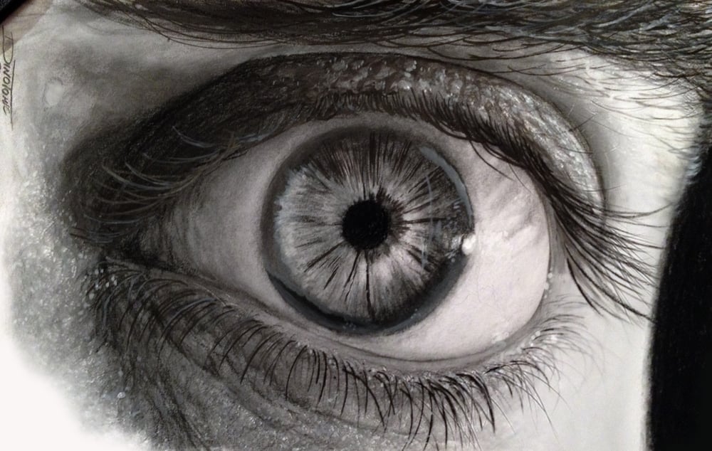 Image of #165 Eye black and white print