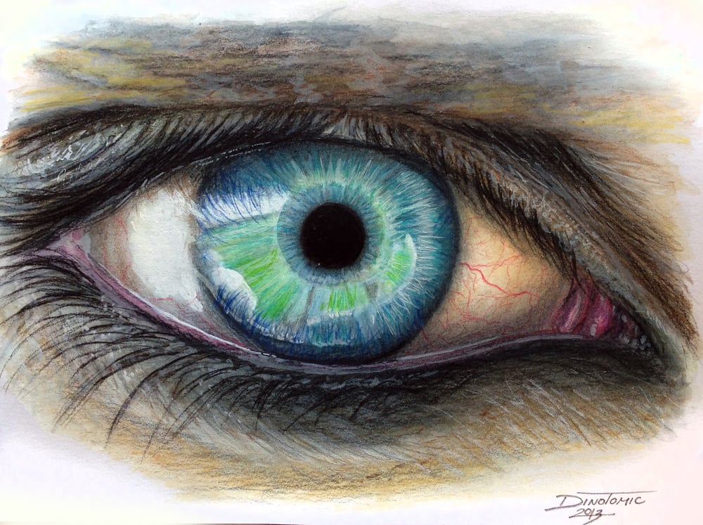 Image of #166 Eye colorful drawing