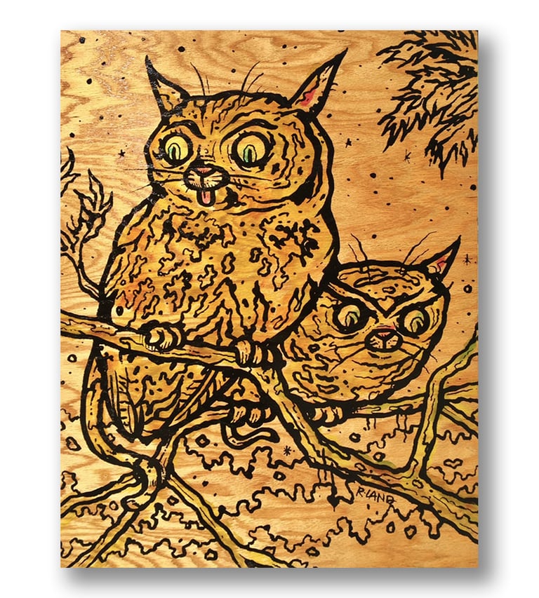 New! Meowls print on wood