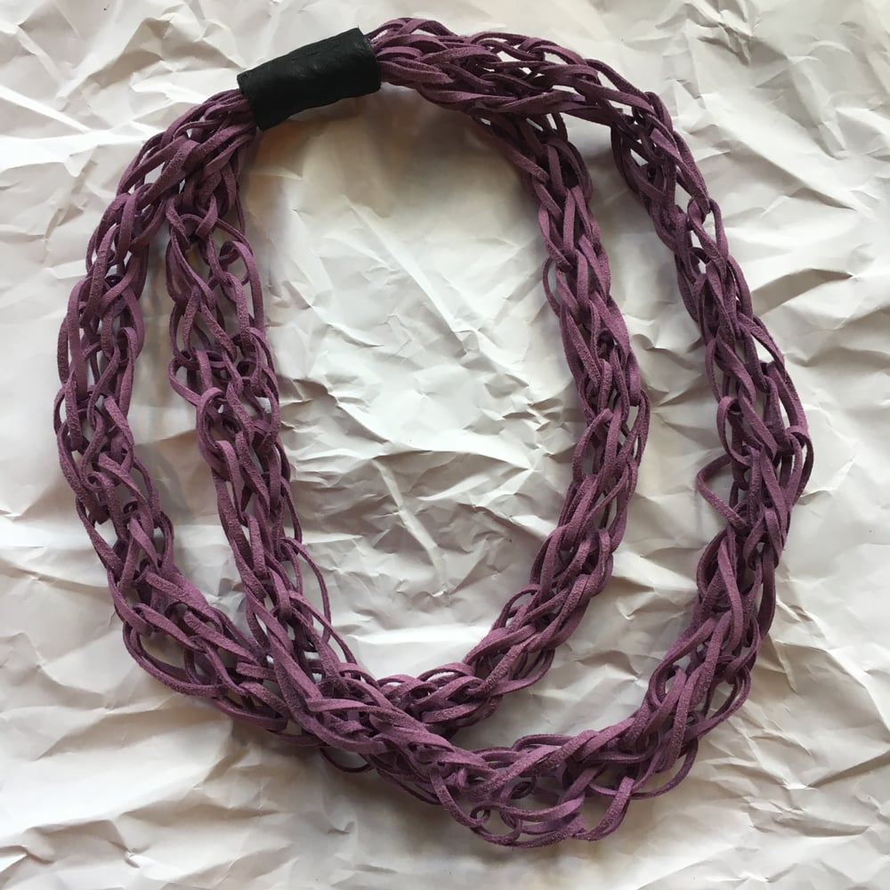 Image of Finger Weave Leather Neckpiece