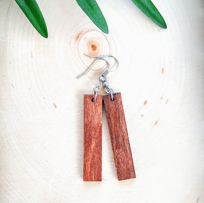 Luna Minimalist Wood Earrings